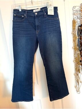 🎀 NWT MADEWELL JEANS  Stretch Flare Crop  Sz 31 S 🎀